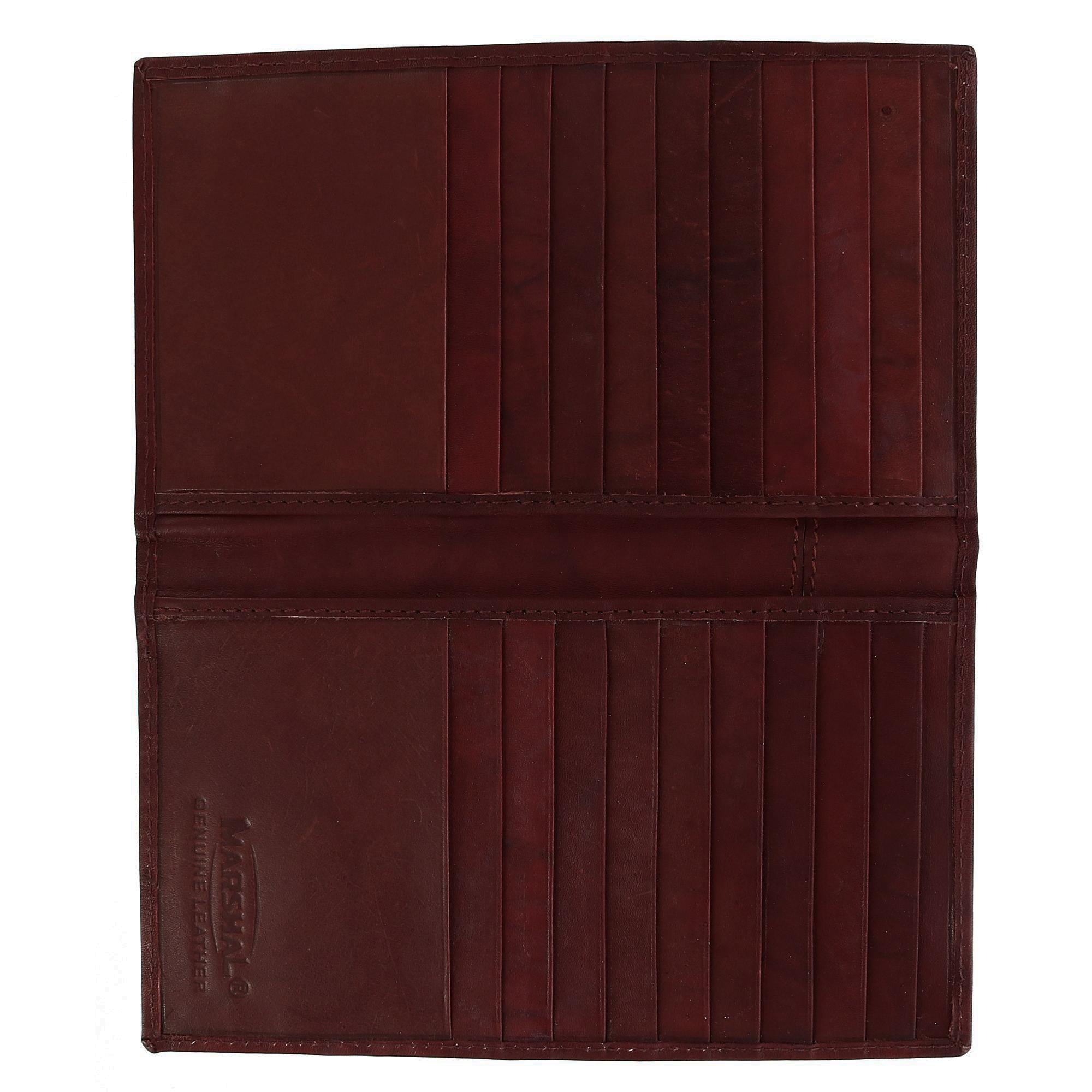CTM Leather RFID Checkbook Cover with Card Slots and ID